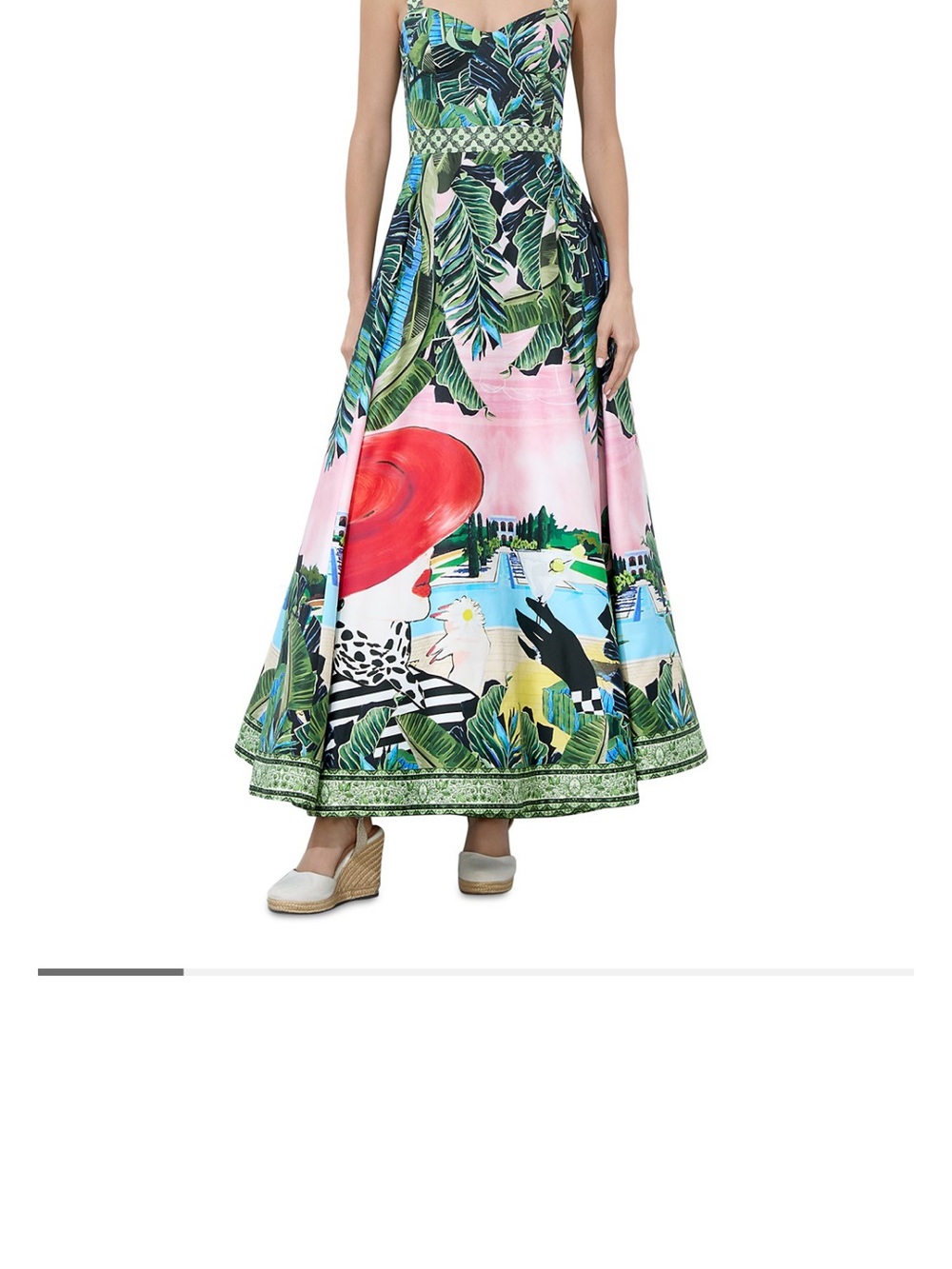 Alice + Olivia Tropical Sweetheart Maxi Dress in Pink, Green & Blue - Picture 2 of 3
